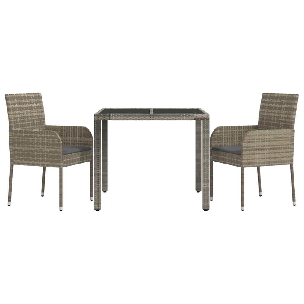 vidaXL Patio Dining Set Outdoor Conversation Set with Cushions Poly Rattan-24