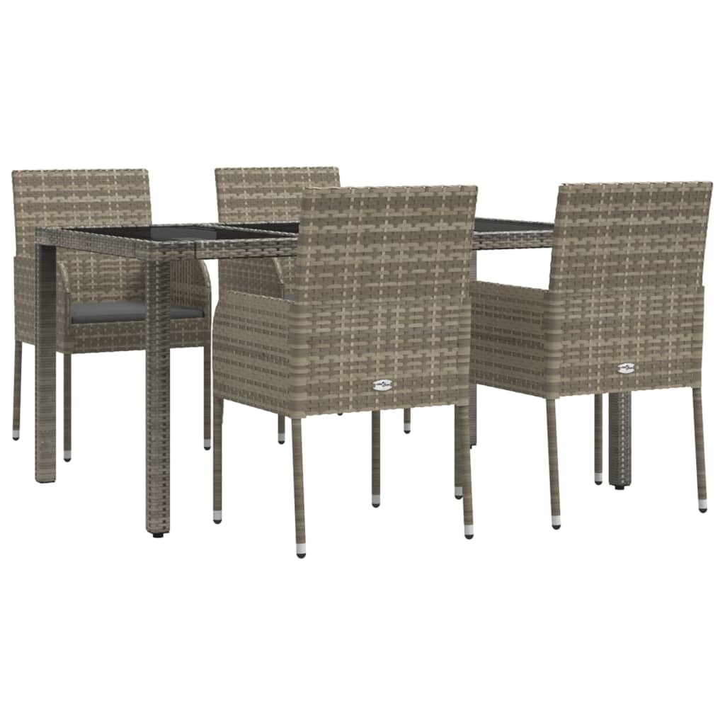 vidaXL Patio Dining Set Outdoor Conversation Set with Cushions Poly Rattan-36