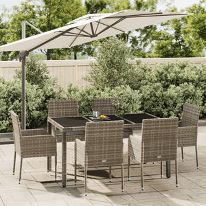 vidaXL Patio Dining Set Outdoor Conversation Set with Cushions Poly Rattan-20