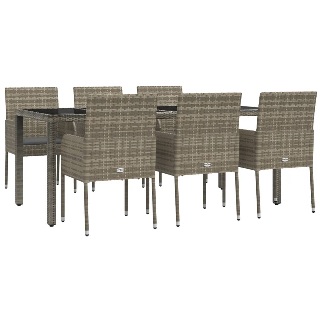 vidaXL Patio Dining Set Outdoor Conversation Set with Cushions Poly Rattan-2