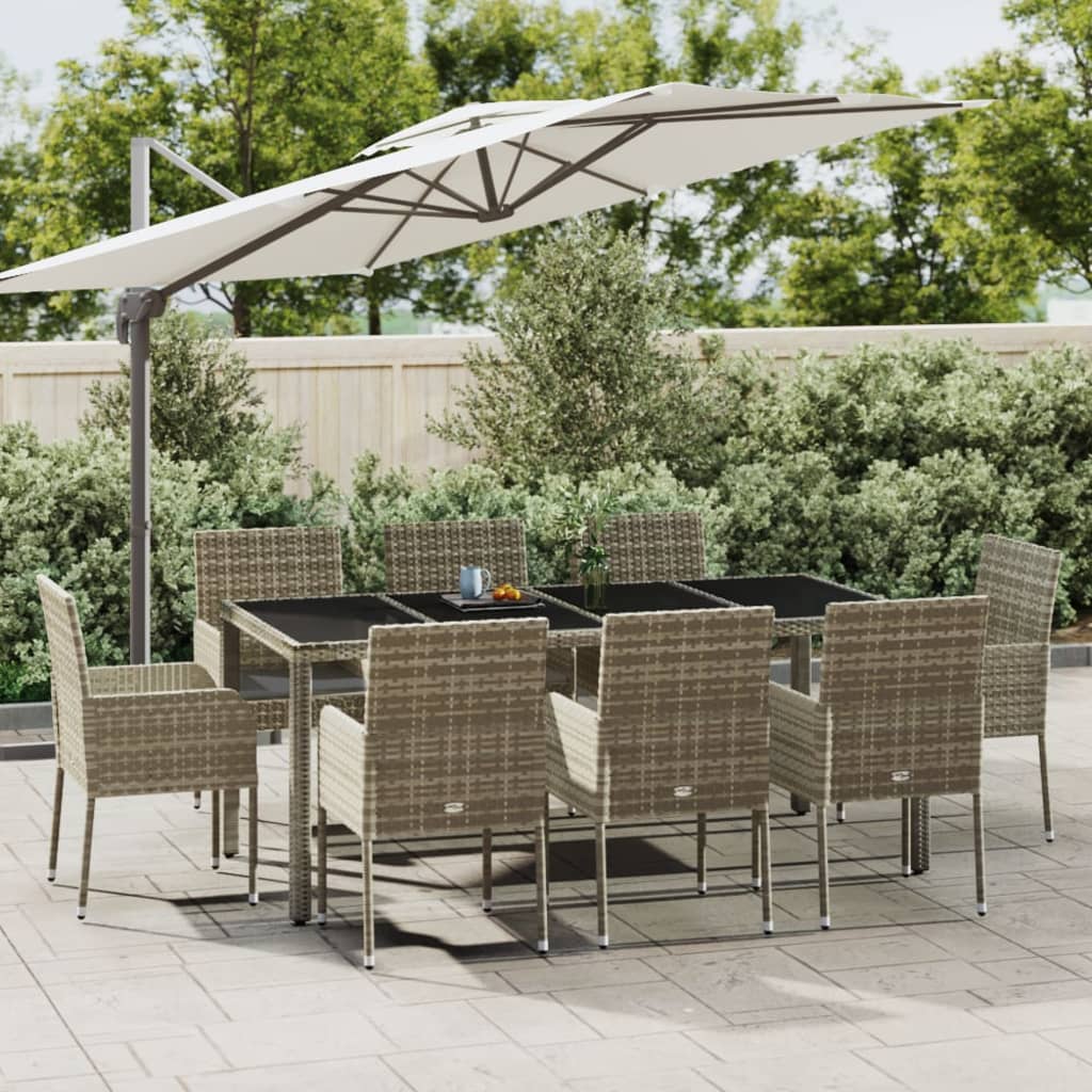 vidaXL Patio Dining Set Outdoor Conversation Set with Cushions Poly Rattan-18