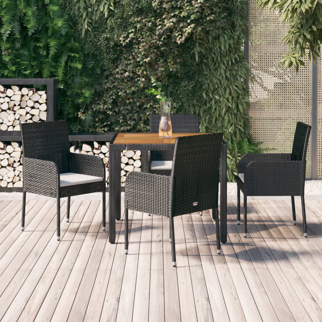 vidaXL Patio Dining Set Outdoor Conversation Set with Cushions Poly Rattan-57