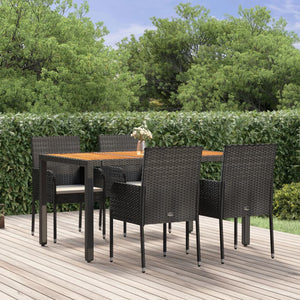 vidaXL Patio Dining Set Outdoor Conversation Set with Cushions Poly Rattan-9