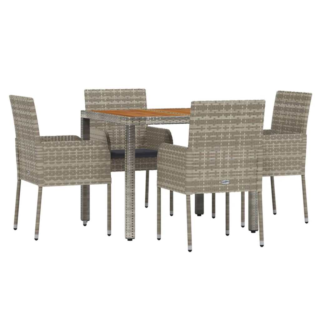 vidaXL Patio Dining Set Outdoor Conversation Set with Cushions Poly Rattan-0