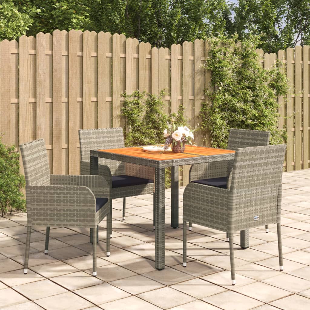 vidaXL Patio Dining Set Outdoor Conversation Set with Cushions Poly Rattan-8