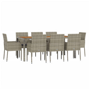 vidaXL Patio Dining Set Outdoor Conversation Set with Cushions Poly Rattan-16