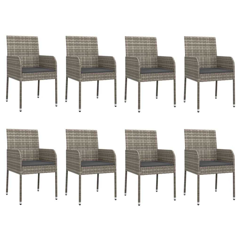 vidaXL Patio Dining Set Outdoor Conversation Set with Cushions Poly Rattan-44