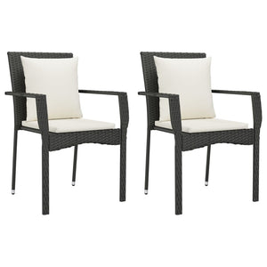 vidaXL Patio Dining Set Outdoor Rattan Wicker Table and Chair Set for Porch-12