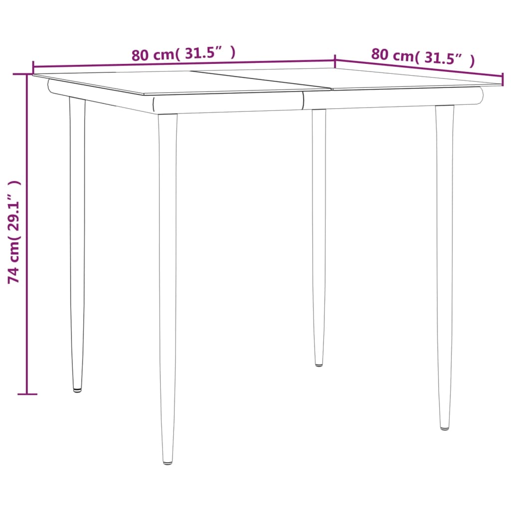 vidaXL Patio Dining Set Outdoor Rattan Wicker Table and Chair Set for Porch-40