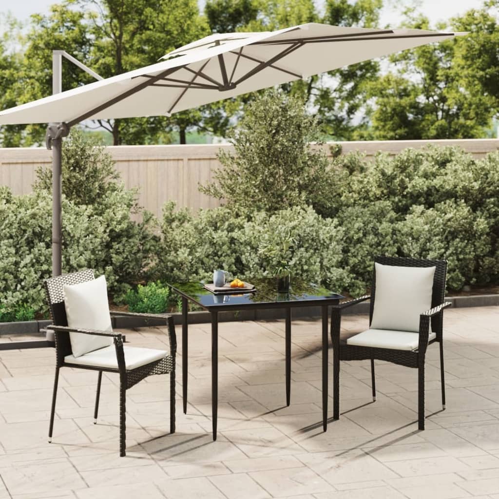 vidaXL Patio Dining Set Outdoor Rattan Wicker Table and Chair Set for Porch-62