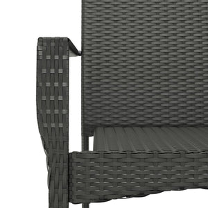 vidaXL Patio Dining Set Outdoor Rattan Wicker Table and Chair Set for Porch-49