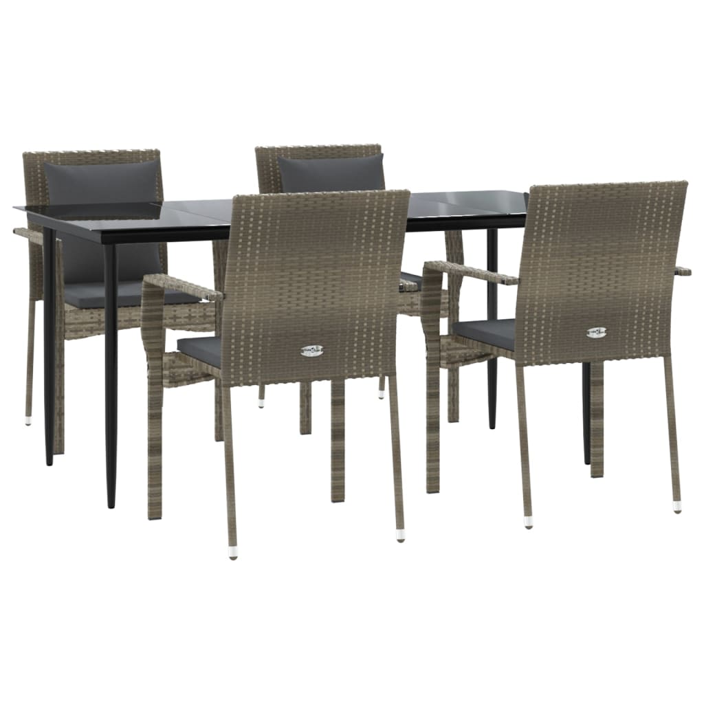 vidaXL Patio Dining Set Outdoor Rattan Wicker Table and Chair Set for Porch-24