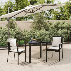 vidaXL Patio Dining Set Outdoor Rattan Wicker Table and Chair Set for Porch-63