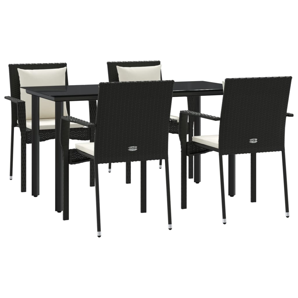 vidaXL Patio Dining Set Outdoor Rattan Wicker Table and Chair Set for Porch-94