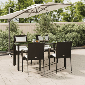 vidaXL Patio Dining Set Outdoor Rattan Wicker Table and Chair Set for Porch-23