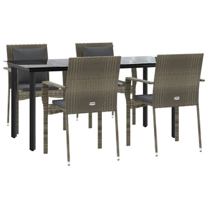 vidaXL Patio Dining Set Outdoor Rattan Wicker Table and Chair Set for Porch-20