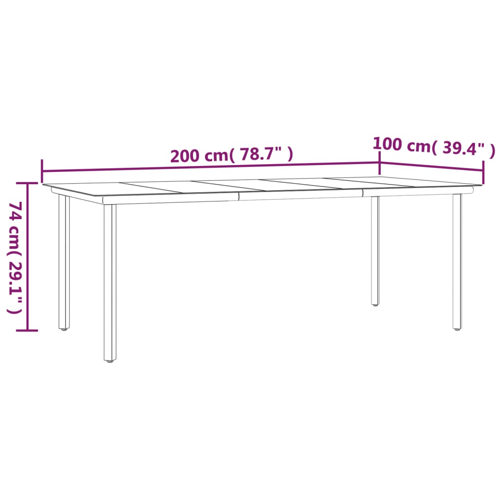 vidaXL Patio Dining Set Outdoor Rattan Wicker Table and Chair Set for Porch-4