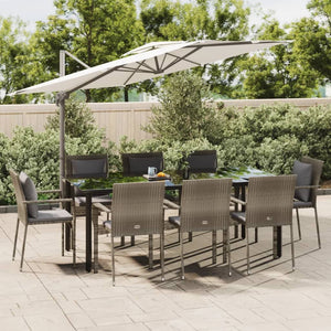 vidaXL Patio Dining Set Outdoor Rattan Wicker Table and Chair Set for Porch-77