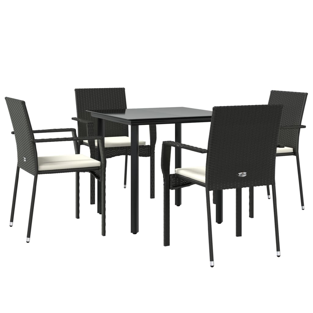 vidaXL Patio Dining Set Outdoor Rattan Wicker Table and Chair Set for Porch-52