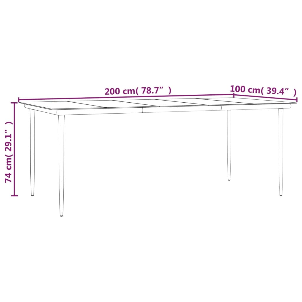 vidaXL Patio Dining Set Outdoor Rattan Wicker Table and Chair Set for Porch-67