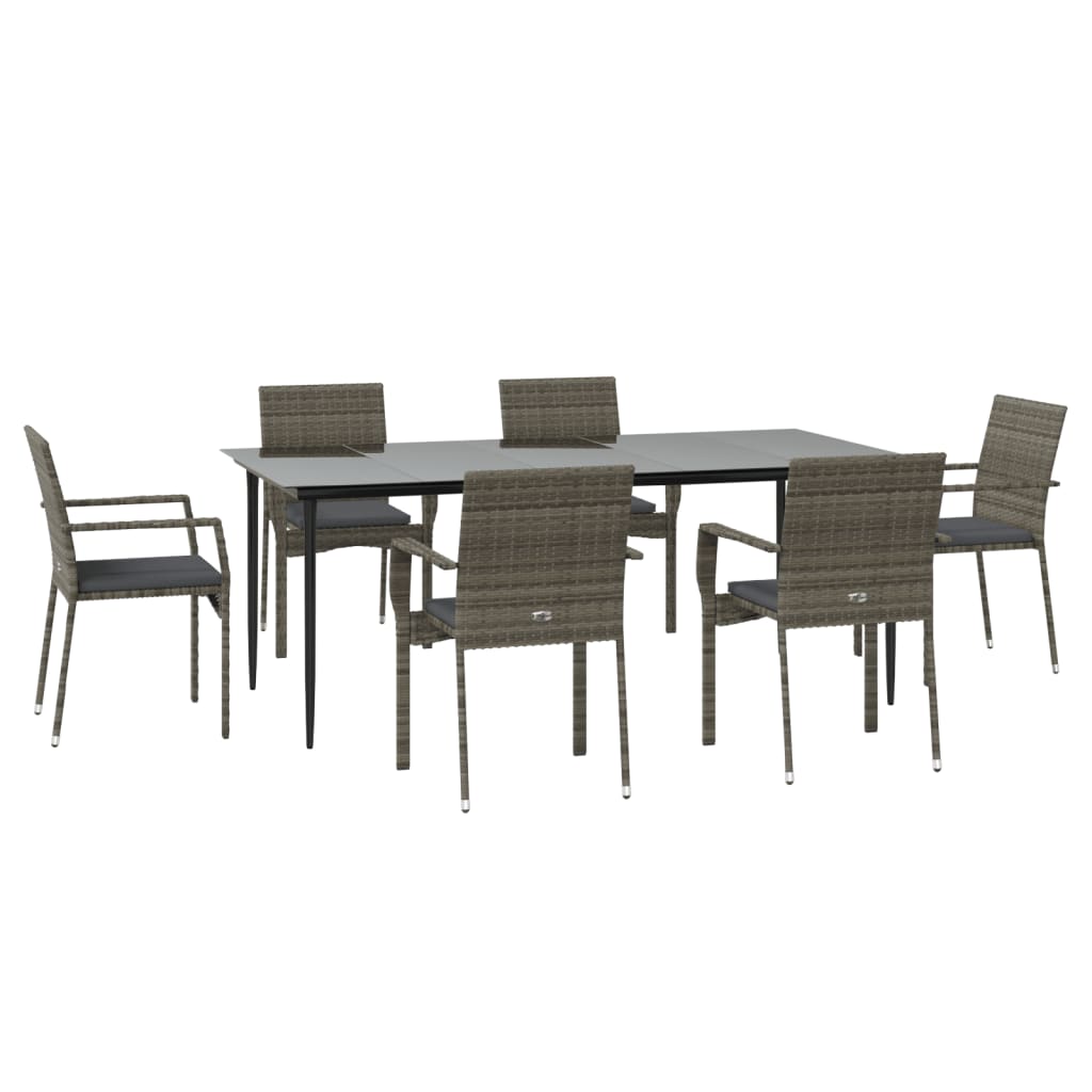 vidaXL Patio Dining Set Outdoor Rattan Wicker Table and Chair Set for Porch-72