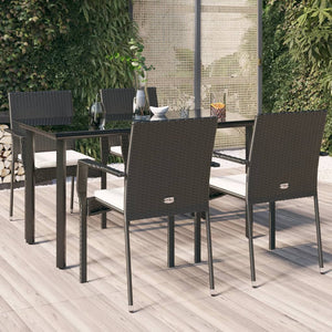 vidaXL Patio Dining Set Outdoor Rattan Wicker Table and Chair Set for Porch-6