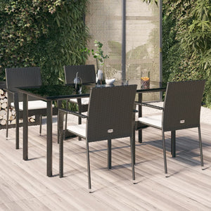 vidaXL Patio Dining Set Outdoor Rattan Wicker Table and Chair Set for Porch-21