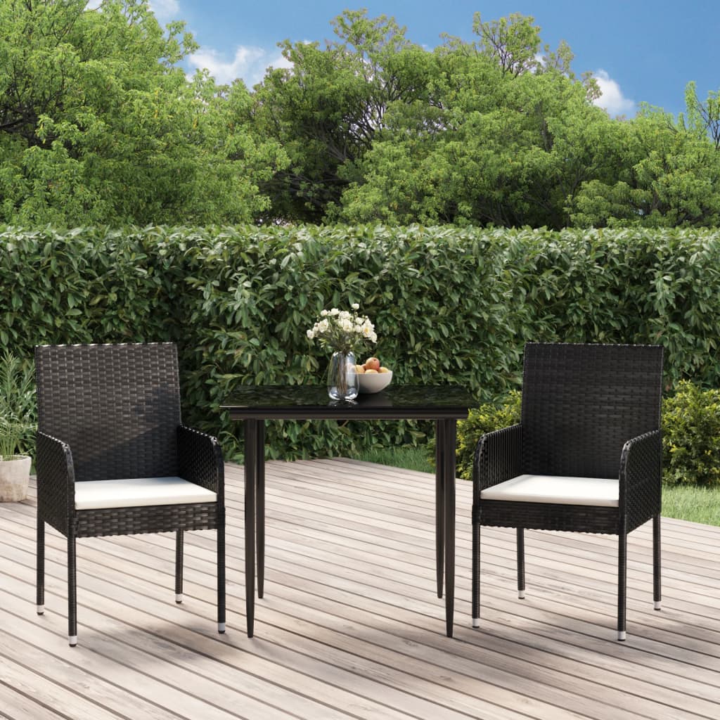 vidaXL Patio Dining Set Outdoor Rattan Wicker Table and Chair Set for Porch-36