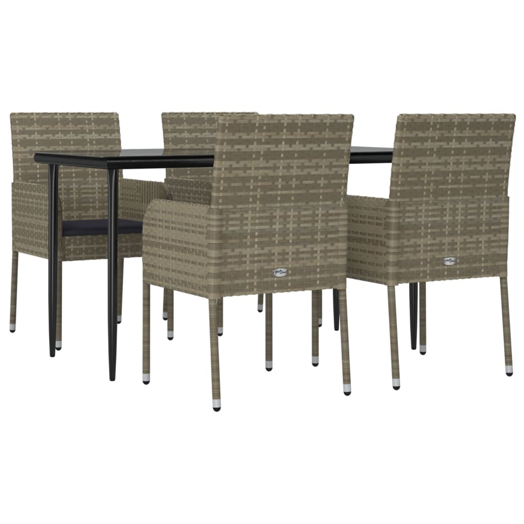 vidaXL Patio Dining Set Outdoor Rattan Wicker Table and Chair Set for Porch-41