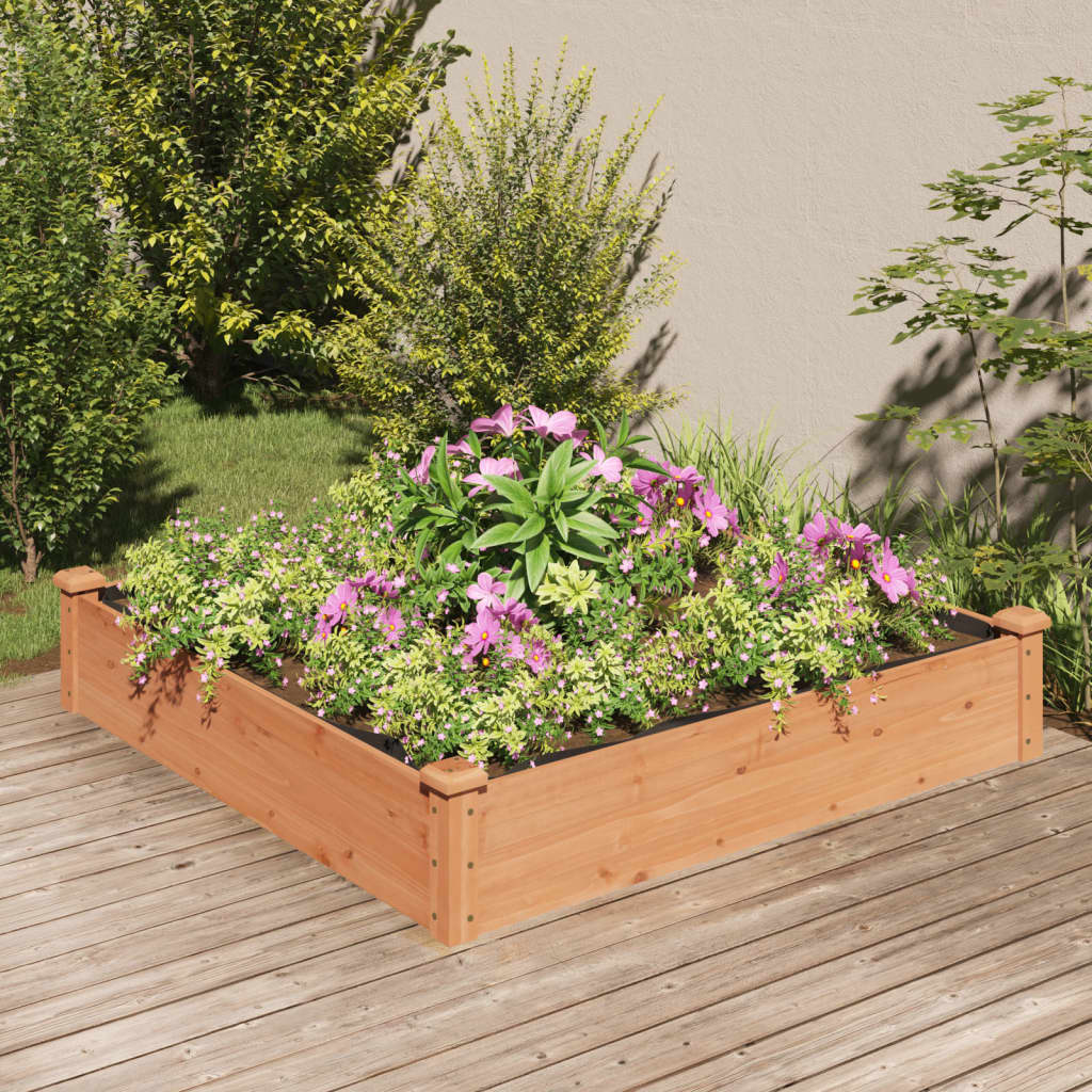 vidaXL Garden Raised Bed with Liner Strawberry Planter Herb Bed Solid Wood Fir-95