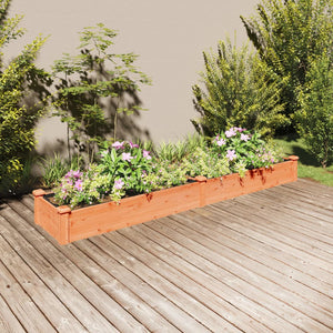 vidaXL Garden Raised Bed with Liner Strawberry Planter Herb Bed Solid Wood Fir-24