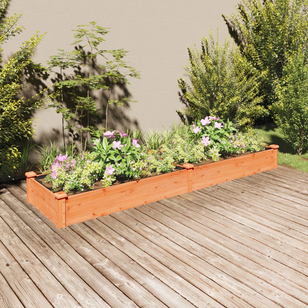 vidaXL Garden Raised Bed with Liner Strawberry Planter Herb Bed Solid Wood Fir-3