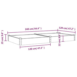 vidaXL Garden Raised Bed with Liner Strawberry Planter Herb Bed Solid Wood Fir-81