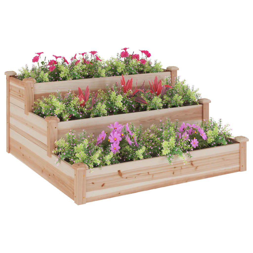 vidaXL Garden Raised Bed Strawberry Planter Vegetable Herb Bed Solid Wood Fir-20