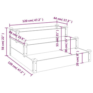 vidaXL Garden Raised Bed Strawberry Planter Vegetable Herb Bed Solid Wood Fir-7