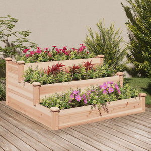 vidaXL Garden Raised Bed Strawberry Planter Vegetable Herb Bed Solid Wood Fir-16