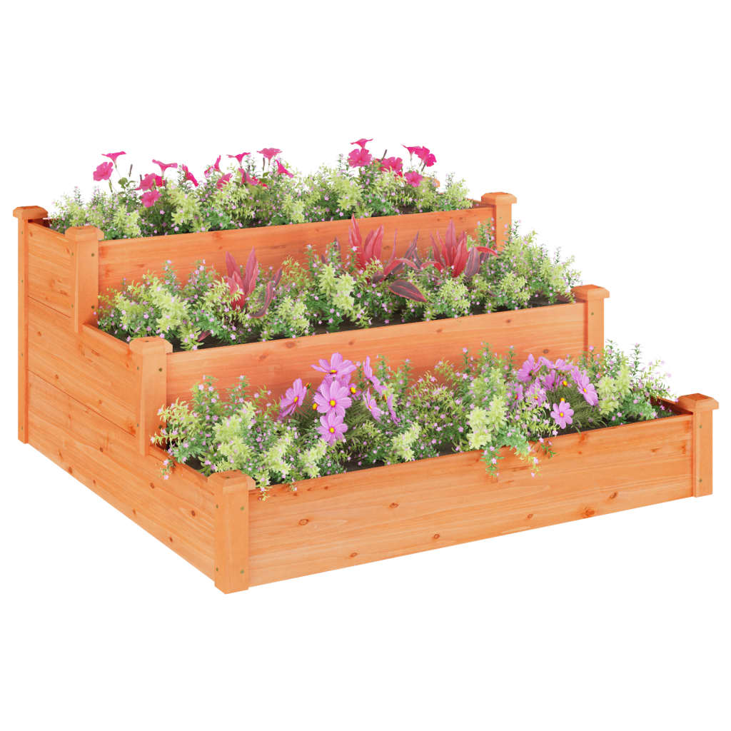 vidaXL Garden Raised Bed Strawberry Planter Vegetable Herb Bed Solid Wood Fir-9