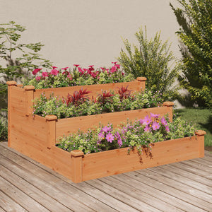 vidaXL Garden Raised Bed Strawberry Planter Vegetable Herb Bed Solid Wood Fir-6