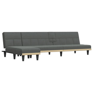 vidaXL L-shaped Sofa Bed Dark Gray 100.4"x55.1"x27.6" Fabric-1