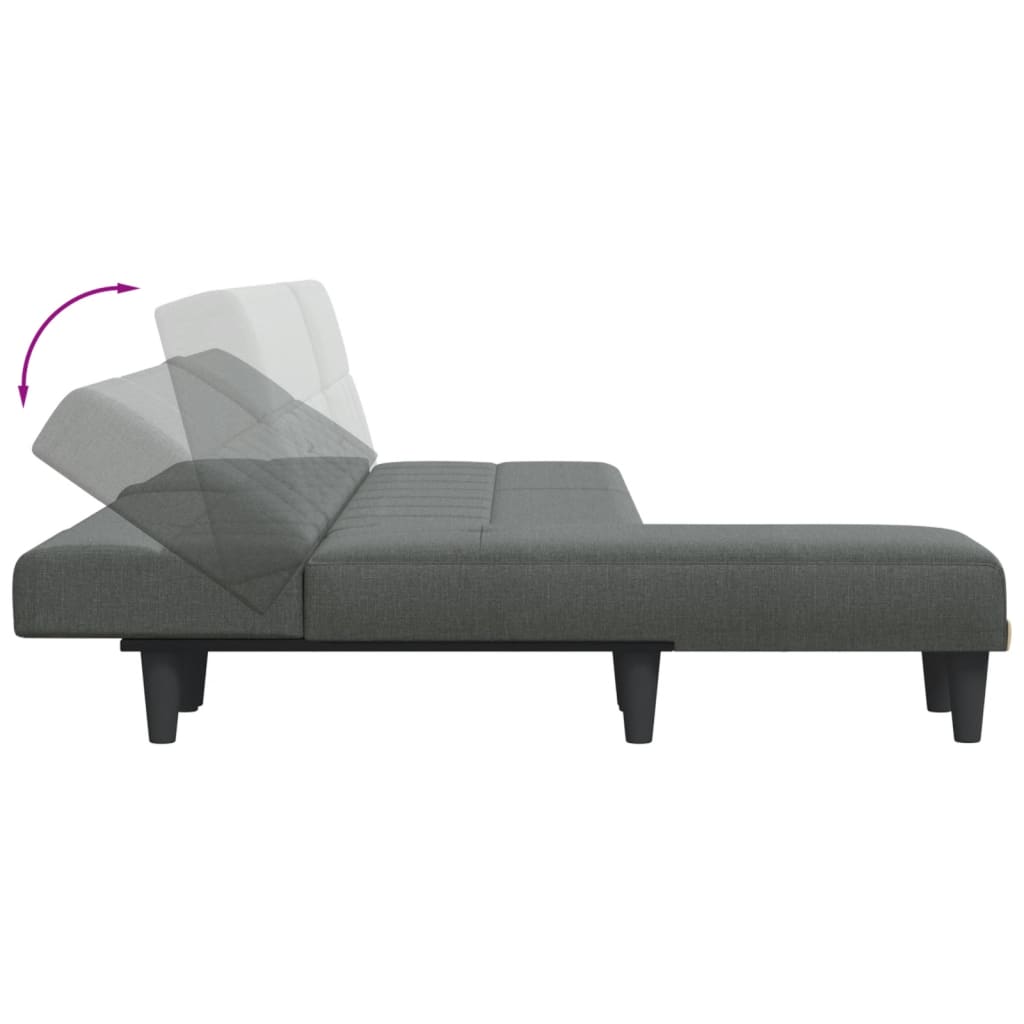 vidaXL L-shaped Sofa Bed Dark Gray 100.4"x55.1"x27.6" Fabric-8