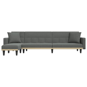 vidaXL L-shaped Sofa Bed Dark Gray 108.3"x55.1"x27.6" Fabric-4