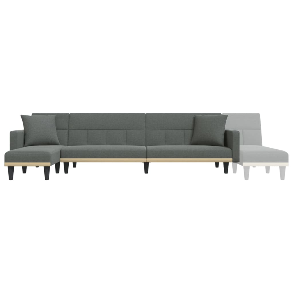 vidaXL L-shaped Sofa Bed Dark Gray 108.3"x55.1"x27.6" Fabric-8