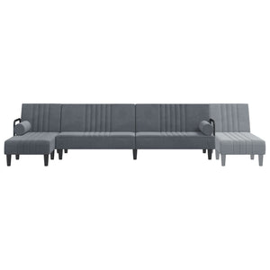 vidaXL Sofa Bed Sleeper Sofa Settee L Shaped Folding Sleeper Couch Bed Velvet-15