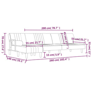 vidaXL Sofa Bed Sleeper Sofa Settee L Shaped Folding Sleeper Couch Bed Velvet-14