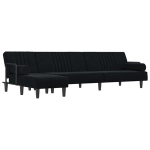 vidaXL Sofa Bed Sleeper Sofa Settee L Shaped Folding Sleeper Couch Bed Velvet-19