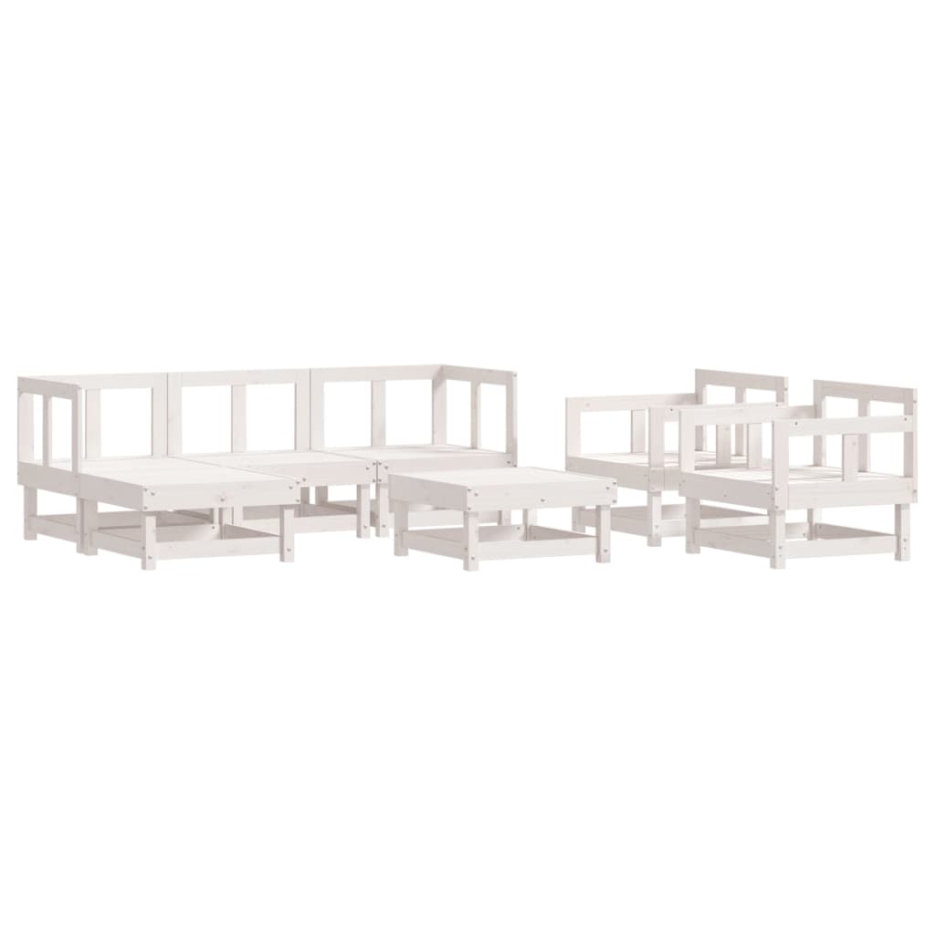 vidaXL Patio Lounge Set with Cushions Outdoor Furniture Set 7 Piece Solid Wood-0