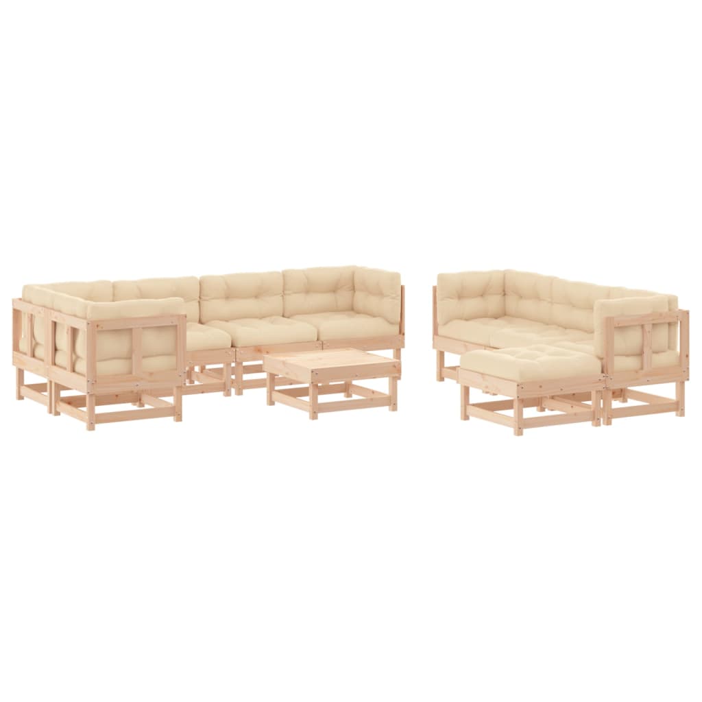 vidaXL Patio Lounge Set with Cushions Outdoor Conversation Set Solid Wood-1