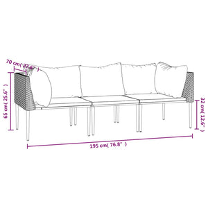 vidaXL Patio Furniture Set Outdoor Lounge Set with Cushions Gray Poly Rattan-7