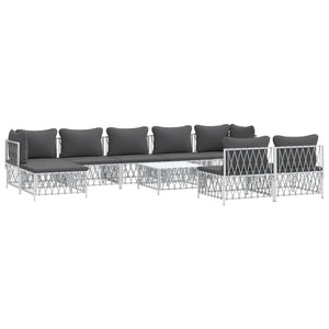 vidaXL Patio Furniture Set 10 Piece Garden Sectional Sofa with Cushions Steel-2