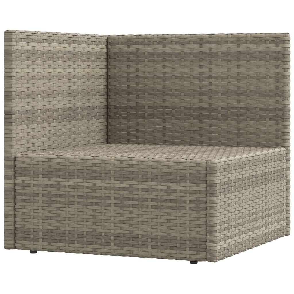 vidaXL 7 Piece Patio Lounge Set with Cushions Gray Poly Rattan-5